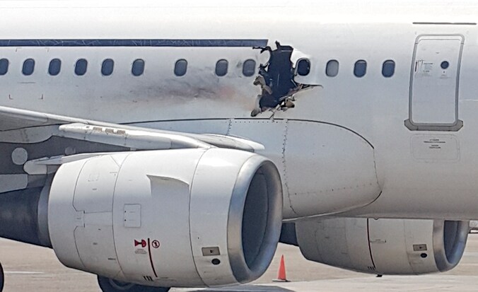 Het toestel van Daallo Airlines moest een noodlanding maken.