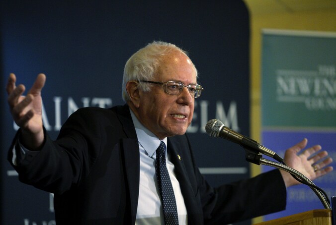 Clintons Democratische tegenkandidaat Bernie Sanders.