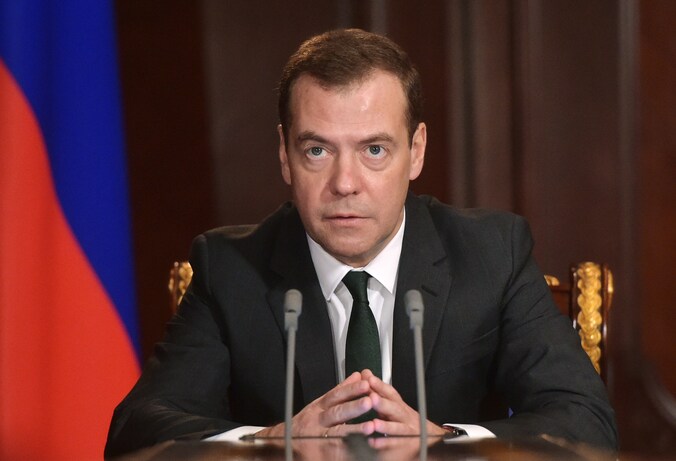 De Russische eerste minister Dmitri Medvedev.