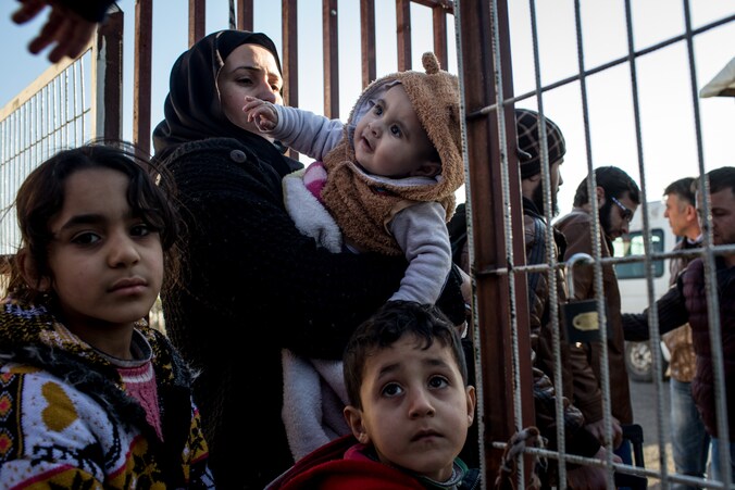 Een vluchtelingenfamilie in Turkije.