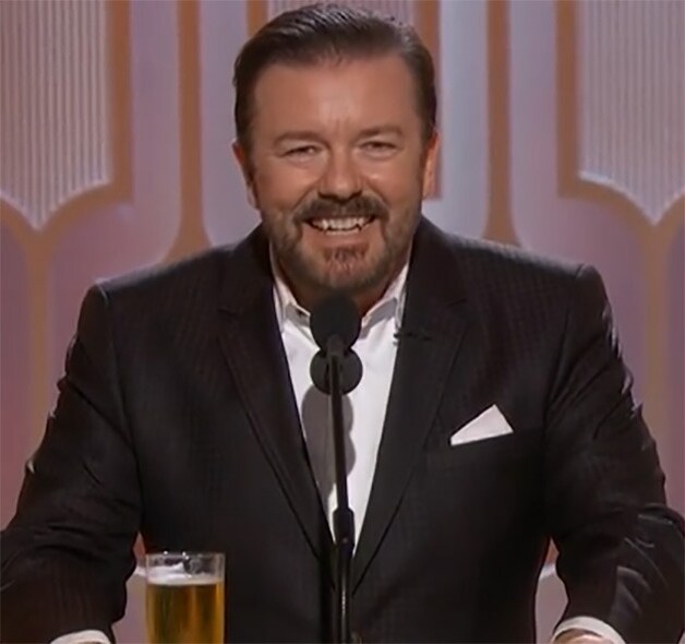 Ricky Gervais schopte als Golden Globes-gastheer tegen de schenen van vrijwel heel Hollywood.