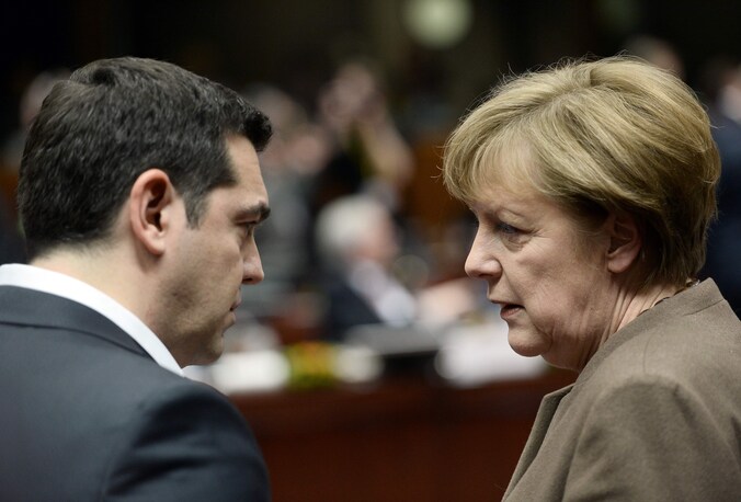Tsipras in gesprek met Angela Merkel