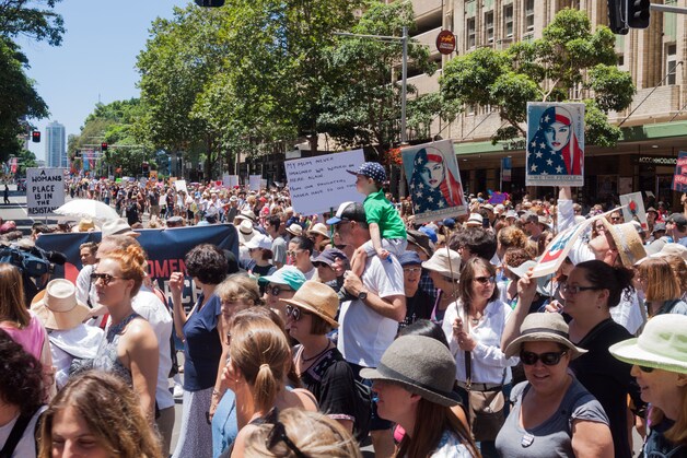 De 'Women's March' in Sydney, Australië.
