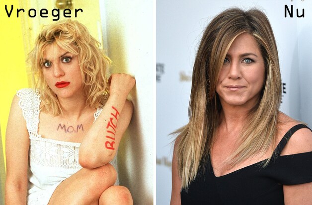 links: Courtney Love, rechts: Jennifer Aniston