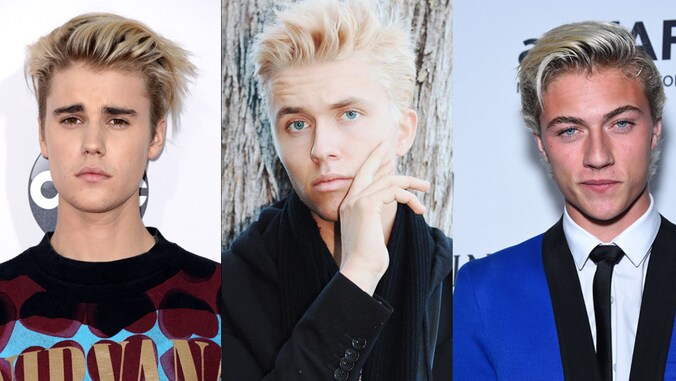 Justin Bieber, Ian Thomas en Lucky Blue Smith.