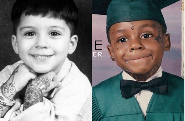 Links het album van Zayn, rechts dat van Lil' Wayne.