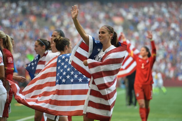 Alex Morgan na de overwinning van de VS op Japan