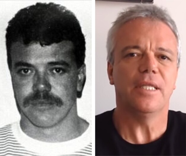 Links: Velásquez als jonge huurmoordenaar; rechts: Velásquez als YouTube-ster