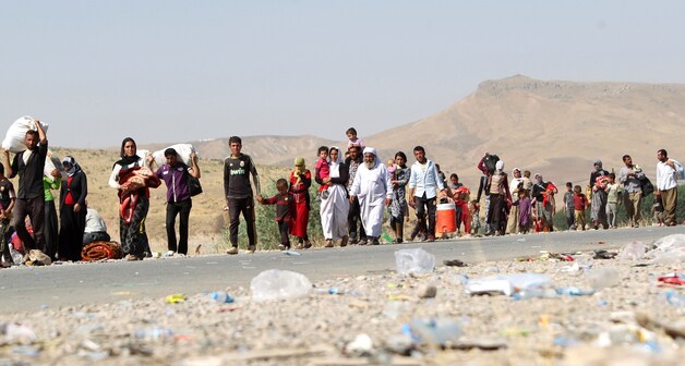 Jezidi's die werden gered van de Mount Sinjar