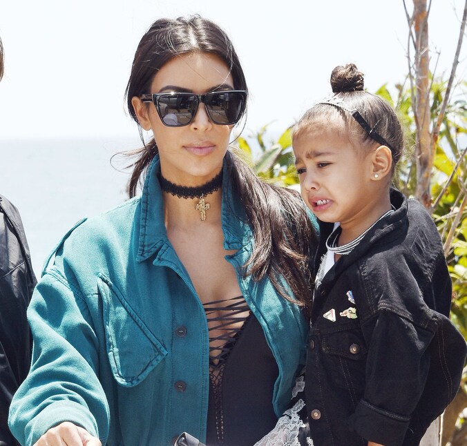Kim Kardashian eerder deze week met dochtertje North.