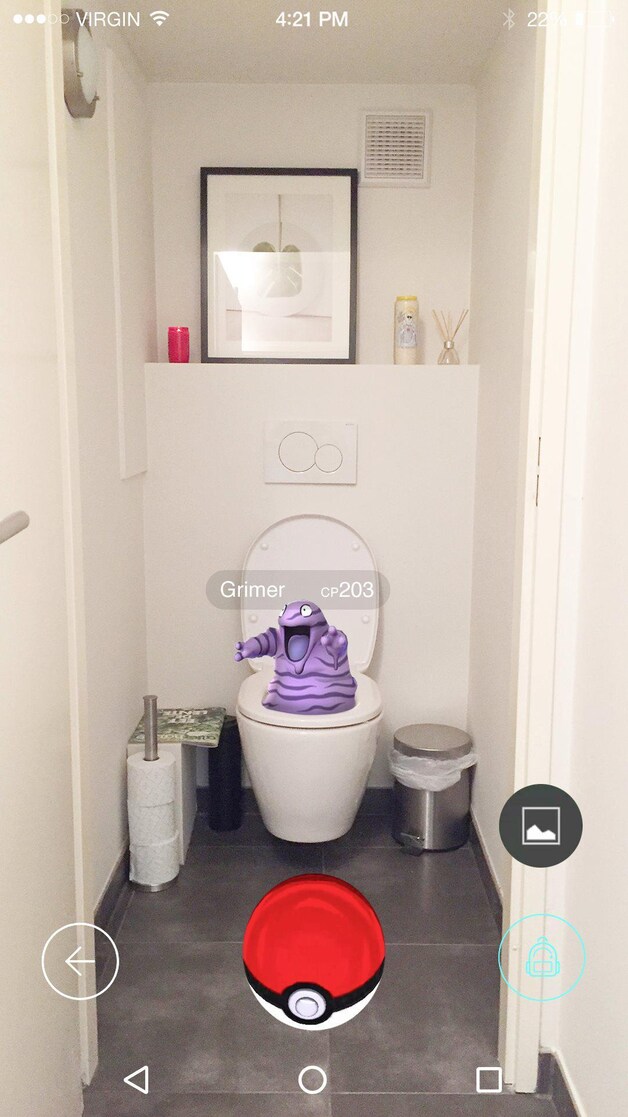 Grimer op het toilet