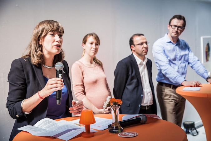 Sarah Claerhout tijdens haar voorstelling bij CD&V Gent.