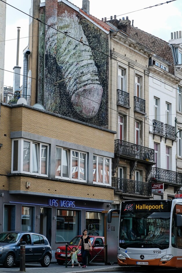 Deze muurschildering dook in september 2016 op in Sint-Gillis.