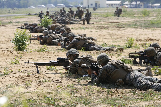 Amerikaanse mariniers tijdens een trainingskamp in Thailand (17 februari 2017).