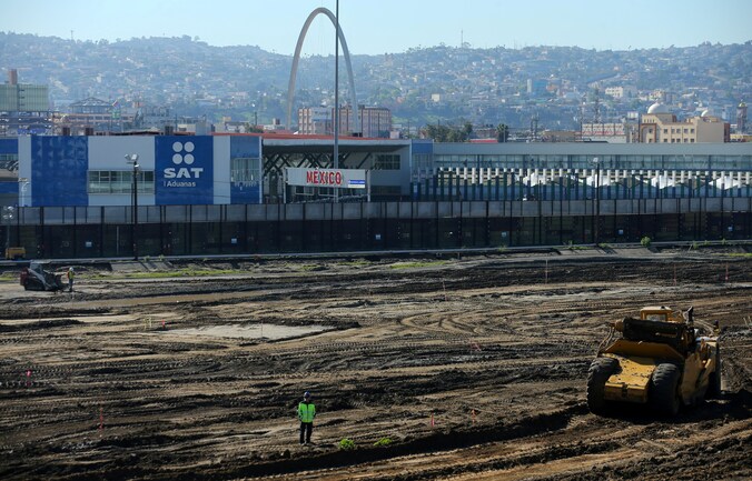 de grens ter hoogte van San Ysidro in Californië (foto januari 2017)