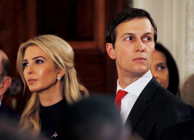 Jared Kushner (rechts) samen met zijn vrouw Ivanka Trump. Beiden zijn officieel in dienst van president Trump.