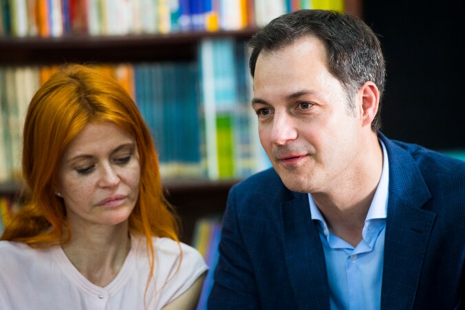 Axelle Red en minister van Ontwikkelingssamenwerking Alexander De Croo (Open Vld)