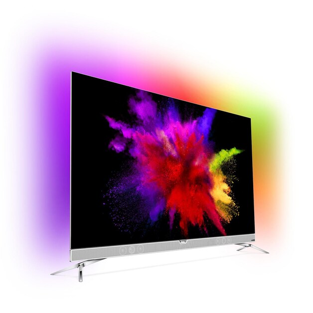 Een Oled-tv met Ambilight van Philips.