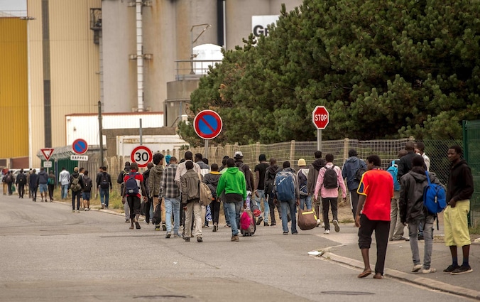 Vluchtelingen in Calais.