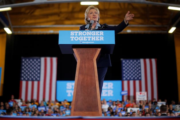 Hillary Clinton bezocht deze week onder meer Akron in de staat Ohio, een belangrijke swing state.