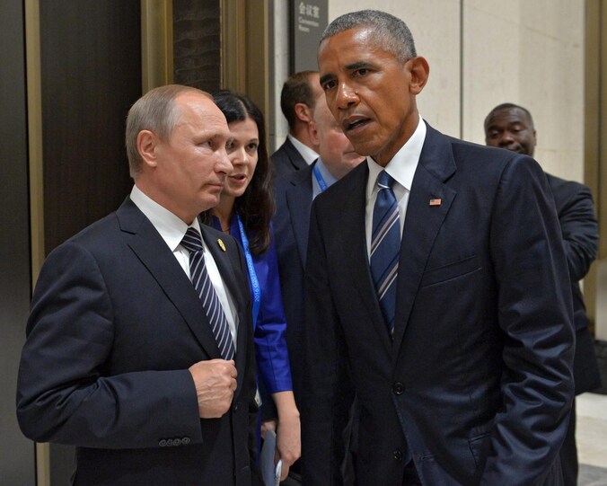 De Russische president Poetin en zijn Amerikaanse collega Obama tijdens de G20 vorige maand.