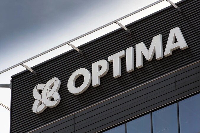 Het logo van de failliete Optimabank.