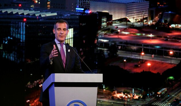 De burgemeester van Los Angeles Eric Garcetti.
