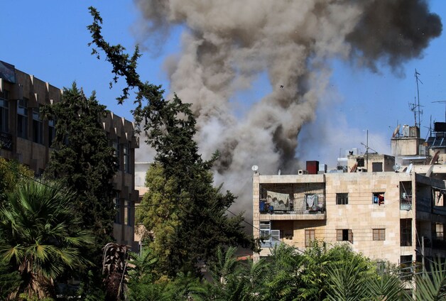 Een aanval door het Russische leger op Aleppo.