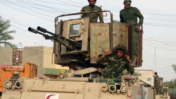 Een sjiitische militie in Tel Afar.