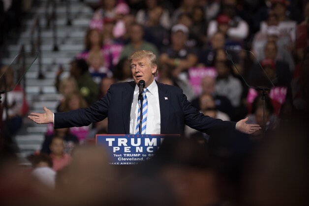 Trump tijdens de rally in Cleveland, Ohio.
