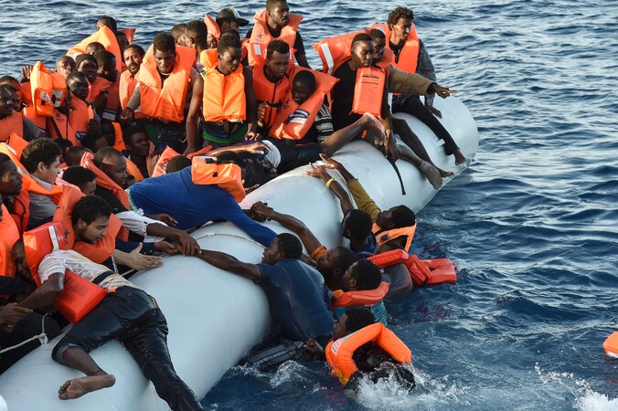 De reddingsoperatie vandaag voor de kust van Libië.