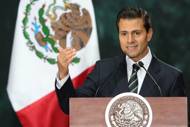 De president van Mexico Enrique Pena Nieto.