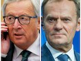 Europees president Jean-Claude Juncker en Europees Commissievoorzitter Donald Tusk.