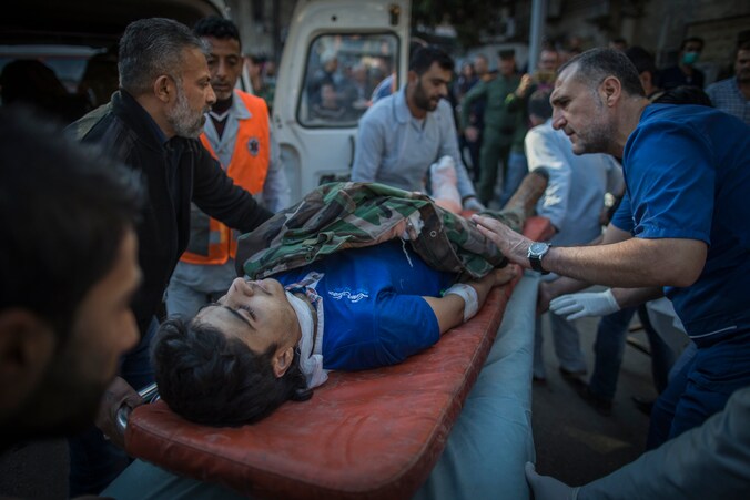 Een slachtoffer van de laatste aanval op Aleppo.