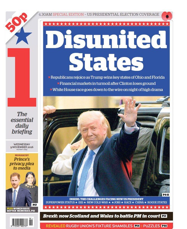 'De Onverenigde Staten', kopt het Britse Independent.