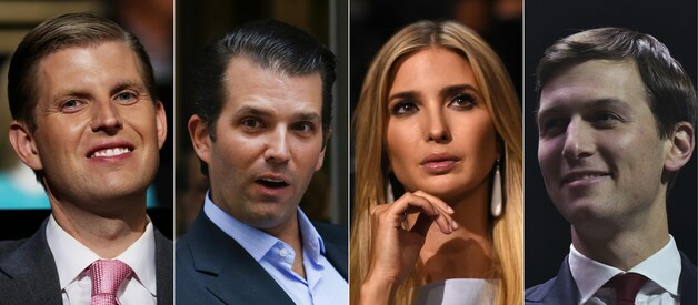 Trumps zonen Eric, Donald Jr, dochter Ivanka en haar man Jared Kushner werden op 11 november benoemd tot leden van het uitvoerend overgangscomité dat wordt voorgezeten door zijn running mate Mike Pence.