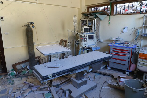 Een ziekenhuis in een westelijke buitenwijk van Aleppo werd vandaag gebombardeerd.