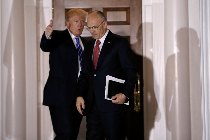Donald Trump en Andy Puzder.