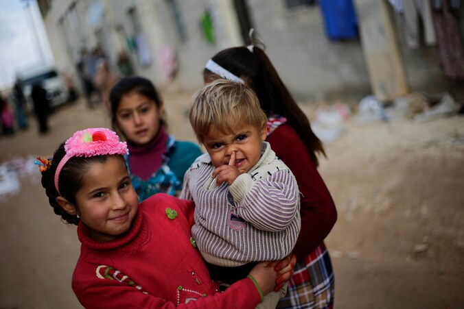 Syrische kinderein in het oosten van Aleppo.