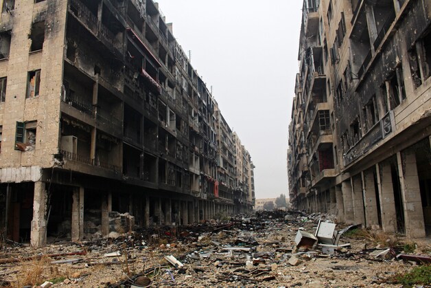 Een straat in Aleppo.