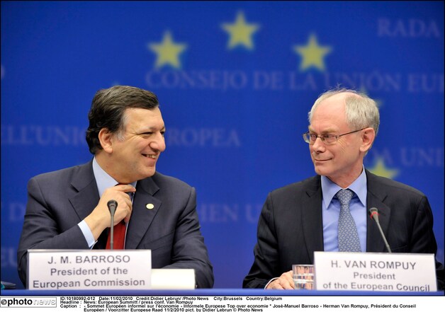 President van de Europese Commissie José-Manuel Barroso en de voorzitter van de Europese Raad Herman Van Rompuy.