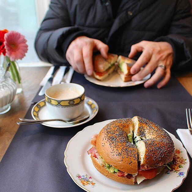 Echt een toppertje, zo'n bagel bij het ontbijt.