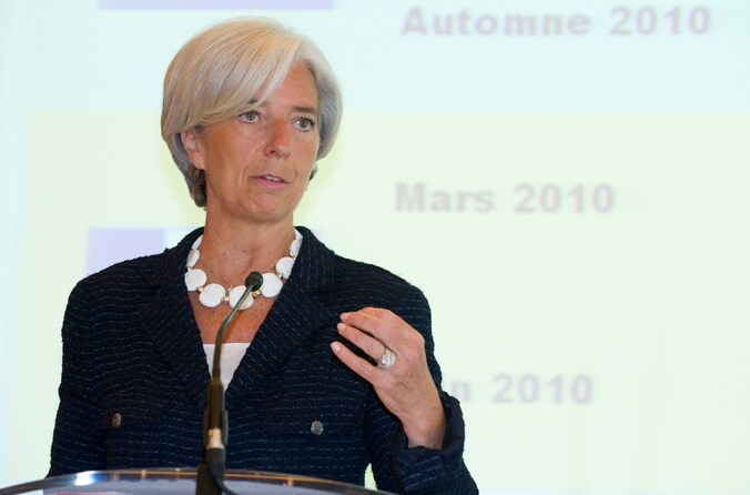 Christine Lagarde, hoofd van een Internationaal Monetair Fonds.