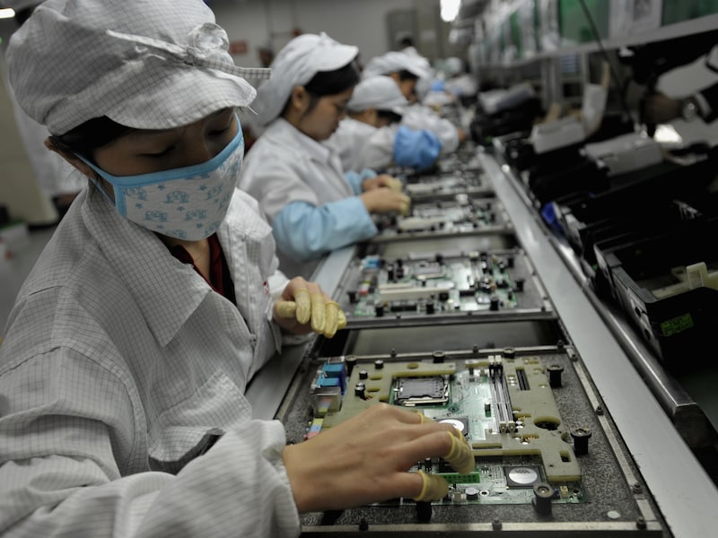Een fabriek van Foxconn in het Chinese Shenzhen.