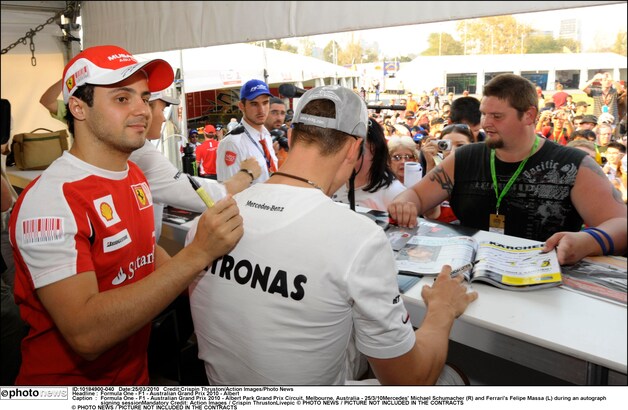 Ook Felipe Massa was onlangs op bezoek bij Schumi.