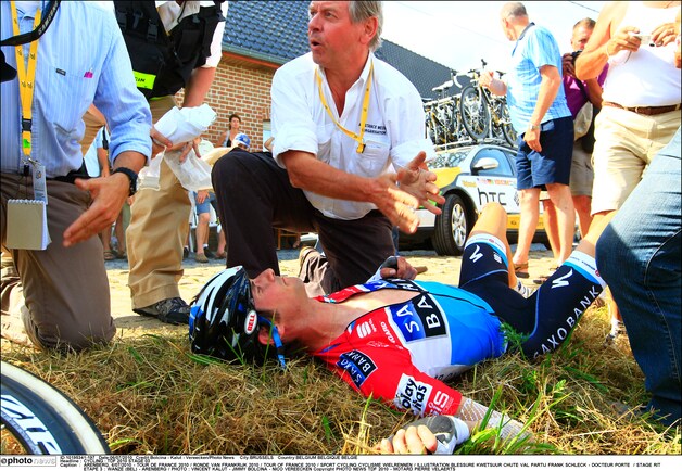 Fränk Schleck viel in 2010 zwaar op weg naar Arenberg