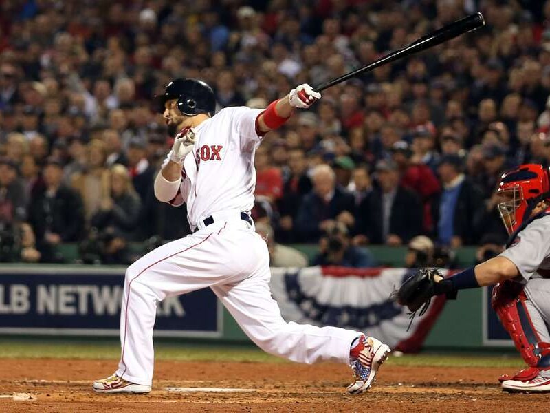 De slag van Shane Victorino in de derde inning: goed voor 3 runs.