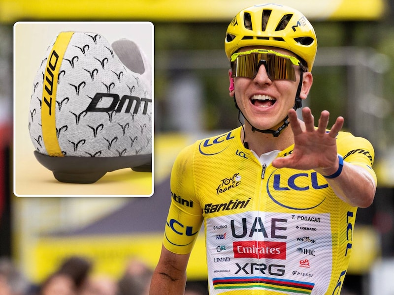 Ook u kan ermee rondfietsen, al hangt er wel een prijskaartje aan vast: sponsor van Tadej Pogacar viert vijfde Tour-zege met speciale schoen
