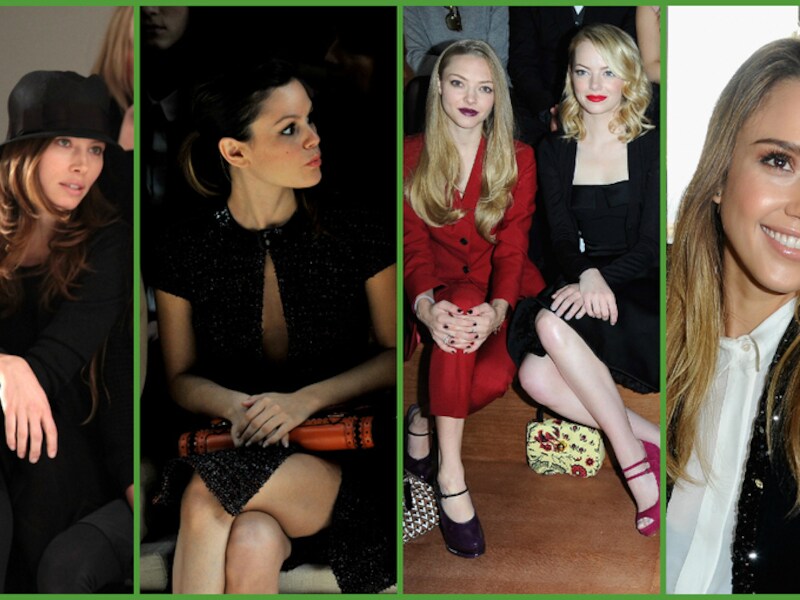 Jessica Biel, Rachel Bilson, Emma Stone en Jessica Alba verdienen poen met hun verschijning op de eerste rij.