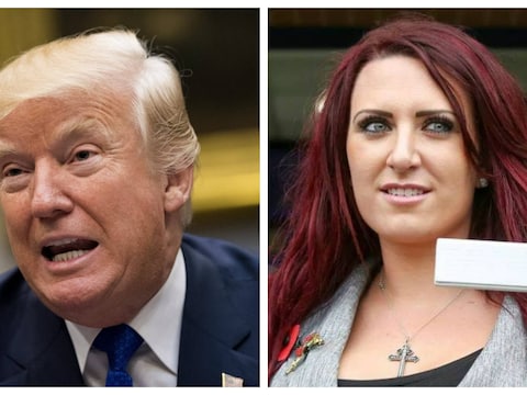 President Donald Trump en Jayda Fransen van het extreemrechtse Britain First.
